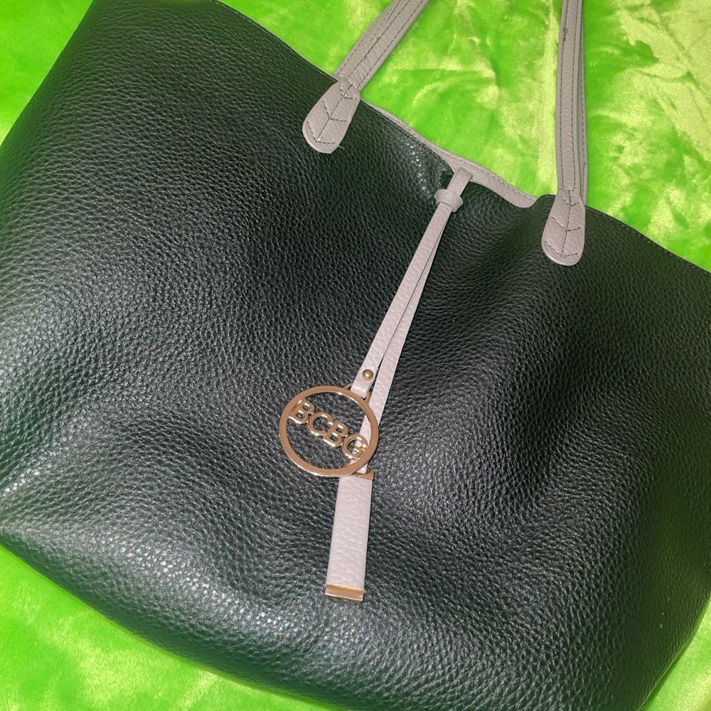 Black and grey reversible BCBG tote